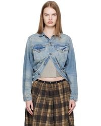 R13 - Wrap Around Denim Trucker Jacket - Lyst