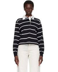 Amiri - Polo À Manches Longues Noir Et Blanc À Rayures - Lyst