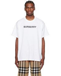 Burberry - T-shirt blanc à logo contrecollé - Lyst