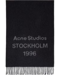 Acne Studios - Écharpe Noir Et Gris À Franges - Lyst