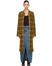 Dries Van Noten - Khaki Wool Check Coat - Lyst