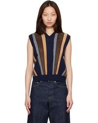 Versace - Intarsia-Wool & Leather Patchwork Vest - Lyst