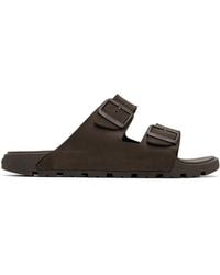 BOSS - Twin-Strap Branded Buckle Slides - Lyst