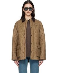 Burberry - Quilted Coated Cotton Barn Jacket - Lyst