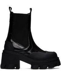 Ganni - Cleated Platform Mid Chelsea Boots - Lyst