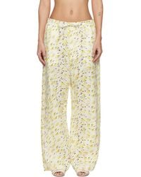 Marni - Linen 'Brushstroke Wave' Print Trousers - Lyst