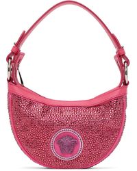 Versace - Pink Mini Crystal Repeat Bag - Lyst