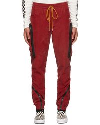 Rhude Cupro Yachting Cargo Trousers - Red