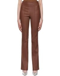 Helmut Lang - Brown Bootcut Leather Pants - Lyst