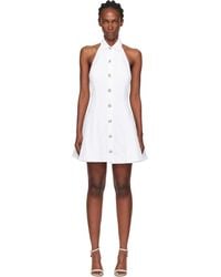 Balmain - Robe Courte Trapèze Blanche En Popeline À Dos Ouvert - Lyst