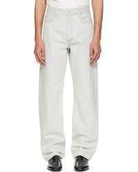 Fear Of God - Bleach Washed Denim Straight 5 Pocket Jeans - Lyst