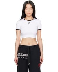 Marine Serre - Moon Logo Jersey Cropped T-Shirt - Lyst