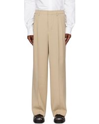 Ami Paris - Taupe Straight Fit Trousers - Lyst