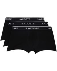 Lacoste - Three-pack Black Casual Boxers - Lyst