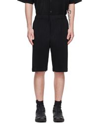 Homme Plissé Issey Miyake - Homme Plissé Issey Miyake Black Monthly Color May Shorts - Lyst