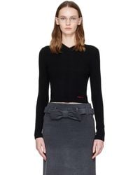 ShuShu/Tong - Lace-Trimmed V-Neck Knit Sweater - Lyst