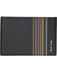 Paul Smith - Leather Signature Stripe Block Credit Card Holder - Lyst
