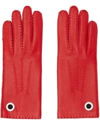 Ami Paris - Grained Leather Gloves - Lyst