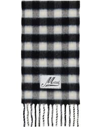 Marni - ブラック＆ホワイト ダブルチェック ロゴ ウールモヘア マフラー - Lyst