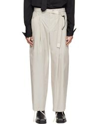 Sacai - Off- Cotton Typewriter Trousers - Lyst
