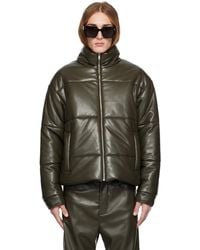 Nanushka - Gray Marron Vegan Leather Jacket - Lyst