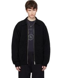 vowels - Eyelet Knitted Zip-Up Jacket - Lyst