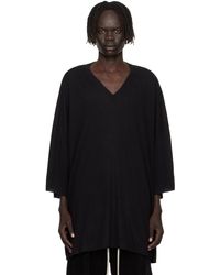 Rick Owens - T-Shirt Tommy Noir À Col En V - Lyst