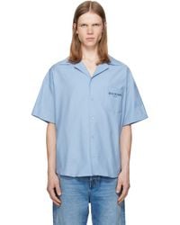 Balmain - Herringbone Poplin Short Sleeve Shirt - Lyst