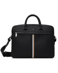 BOSS - Faux-Leather Signature Stripe Briefcase - Lyst