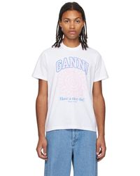 Ganni - White Flower T-shirt - Lyst