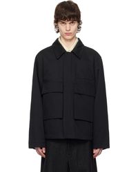 Lemaire - ブラック キルティング 3D ポケット ジャケット - Lyst