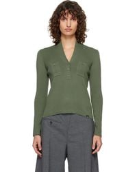 MM6 by Maison Margiela - Khaki Cotton Sweater - Lyst