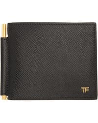 Tom Ford - Small Grain Leather T Line Money Clip Wallet - Lyst