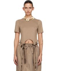 Simone Rocha - Tan Bow Tail Easy T-Shirt - Lyst
