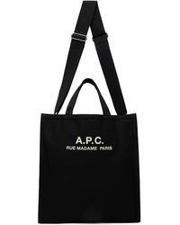 A.P.C. - ブラック Récupération Shopping トートバッグ - Lyst