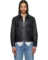 BOSS - Regular Fit Leather Jacket - Lyst