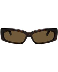 Balenciaga - Tortoiseshell Oversize Rectangle Sunglasses - Lyst