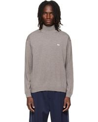 Maison Kitsuné - Taupe Profile Fox Comfort Mock Neck Sweater - Lyst