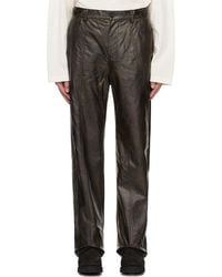 Feng Chen Wang - Crinkled Faux-Leather Trousers - Lyst