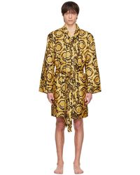 versace mens robe black and gold