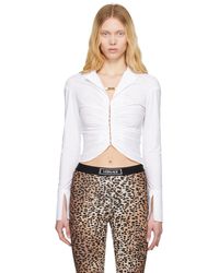 Versace Jeans Couture - ホワイト ロゴ ルーシュ シャツ - Lyst
