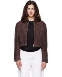 Agolde - Nahla Cropped Suede Jacket - Lyst