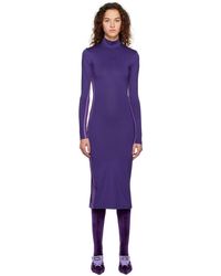 adidas Purple Turtleneck Maxi Dress - Blue