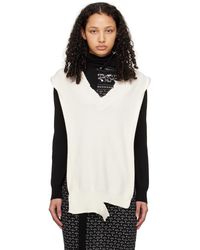 MM6 by Maison Martin Margiela - Off-white Boxy Ripped Stole - Lyst