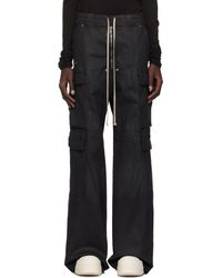 Rick Owens - Pantalon Cargo Ample Noir En Denim À Glissière Bela - Lyst