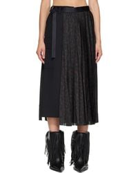 Sacai - Leopard X Suiting Midi Skirt - Lyst
