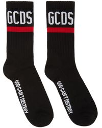 Gcds Logo Printed Socks - Black