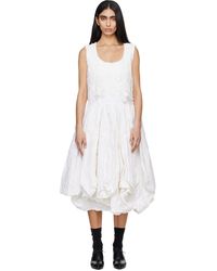 Comme des Garçons - Off- Gros Grain Brocade Lace Garment Treated Midi Dress - Lyst