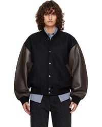 Studio Nicholson - Alph Leather Bomber Jacket - Lyst