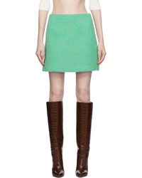 MSGM - Green Brushed Mini Skirt - Lyst